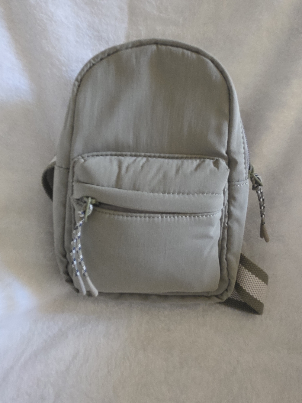 NWT Cat & Jack Mini Sling Bag Crossbody Gray Striped Strap Kids Teens